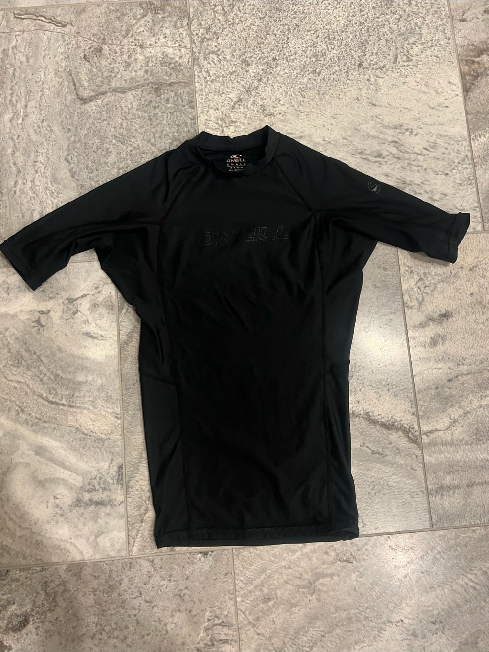 O'Neill Men's Black Short-Sleeve Rash Guard Swim Top